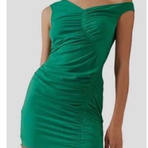 Self-Portrait bright Green One-Shoulder Dress size 8